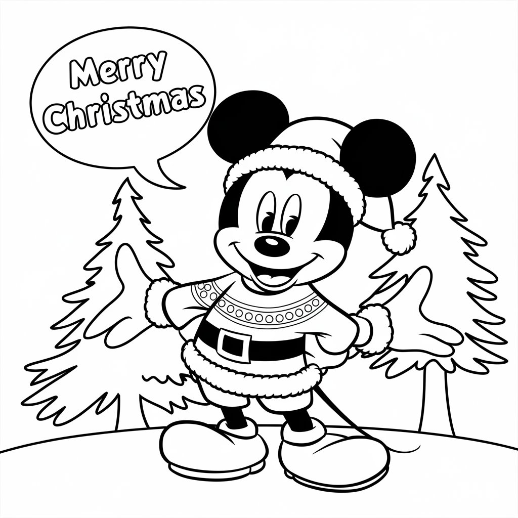 coloriage mickey noel