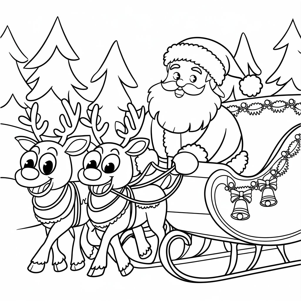 coloriage du père noël à imprimer