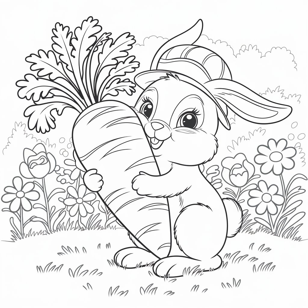 coloriage de paques lapin