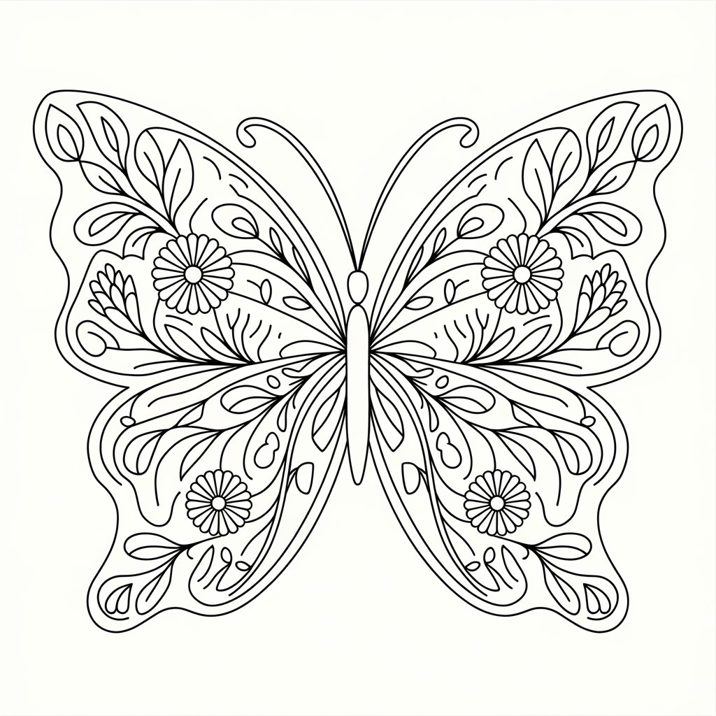 coloriage mandala papillon