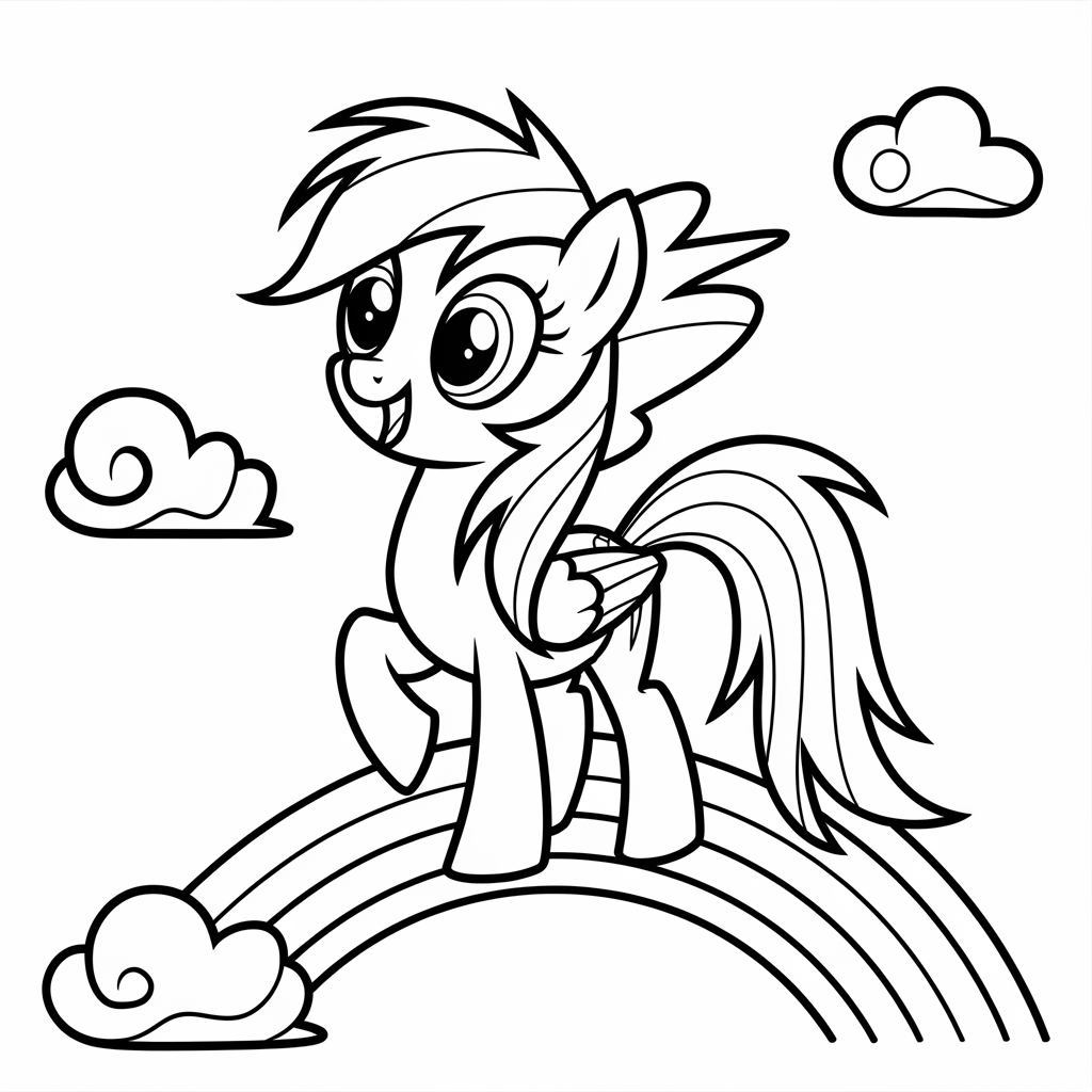 coloriage my little pony rainbow dash