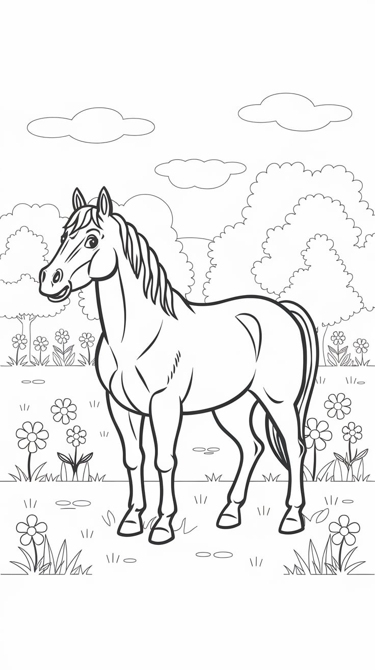 cheval a imprimer coloriage
