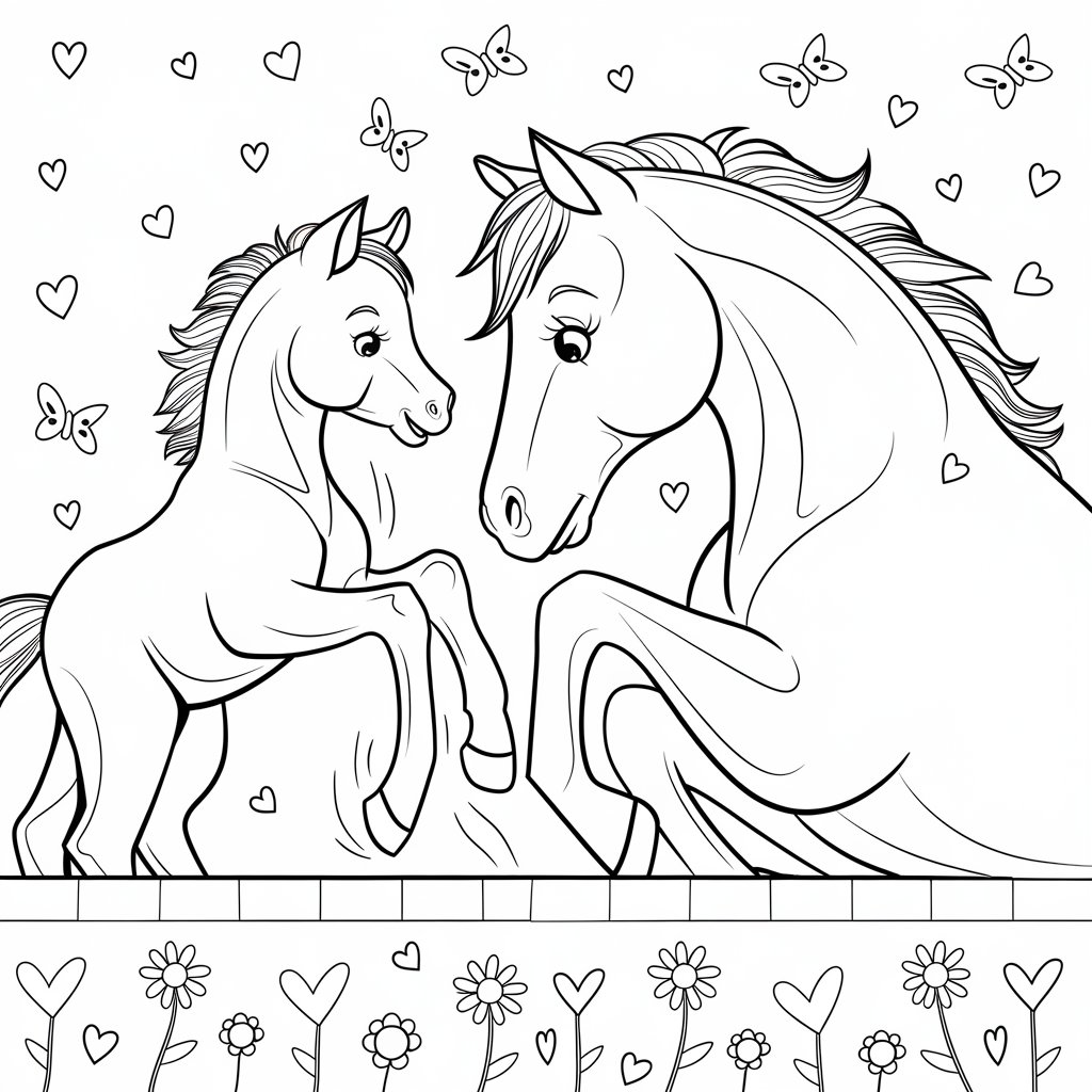coloriage chevaux