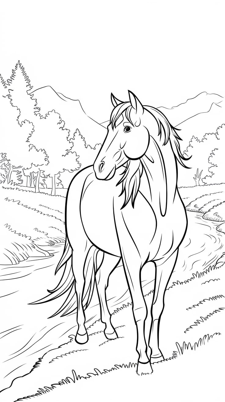dessin cheval coloriage