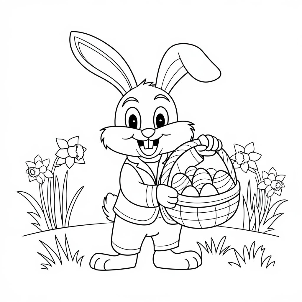 coloriage lapin paques