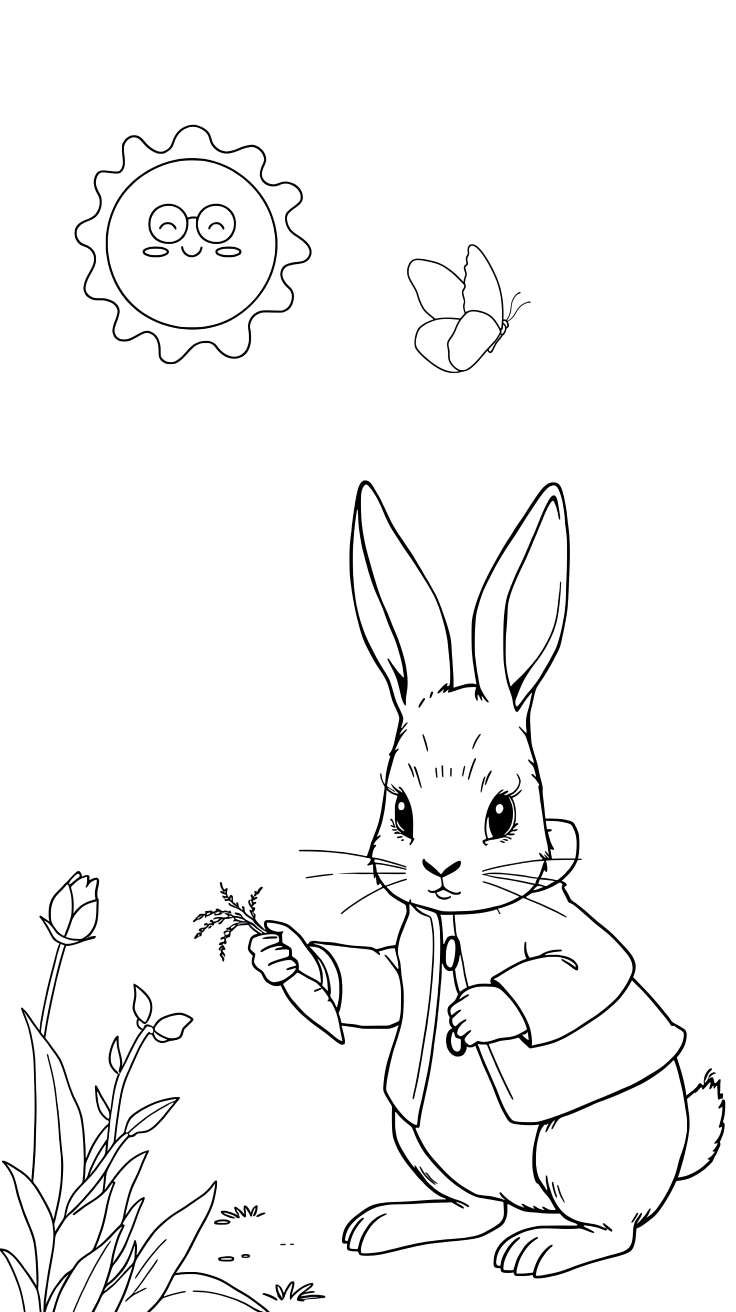 coloriage de lapin de paques
