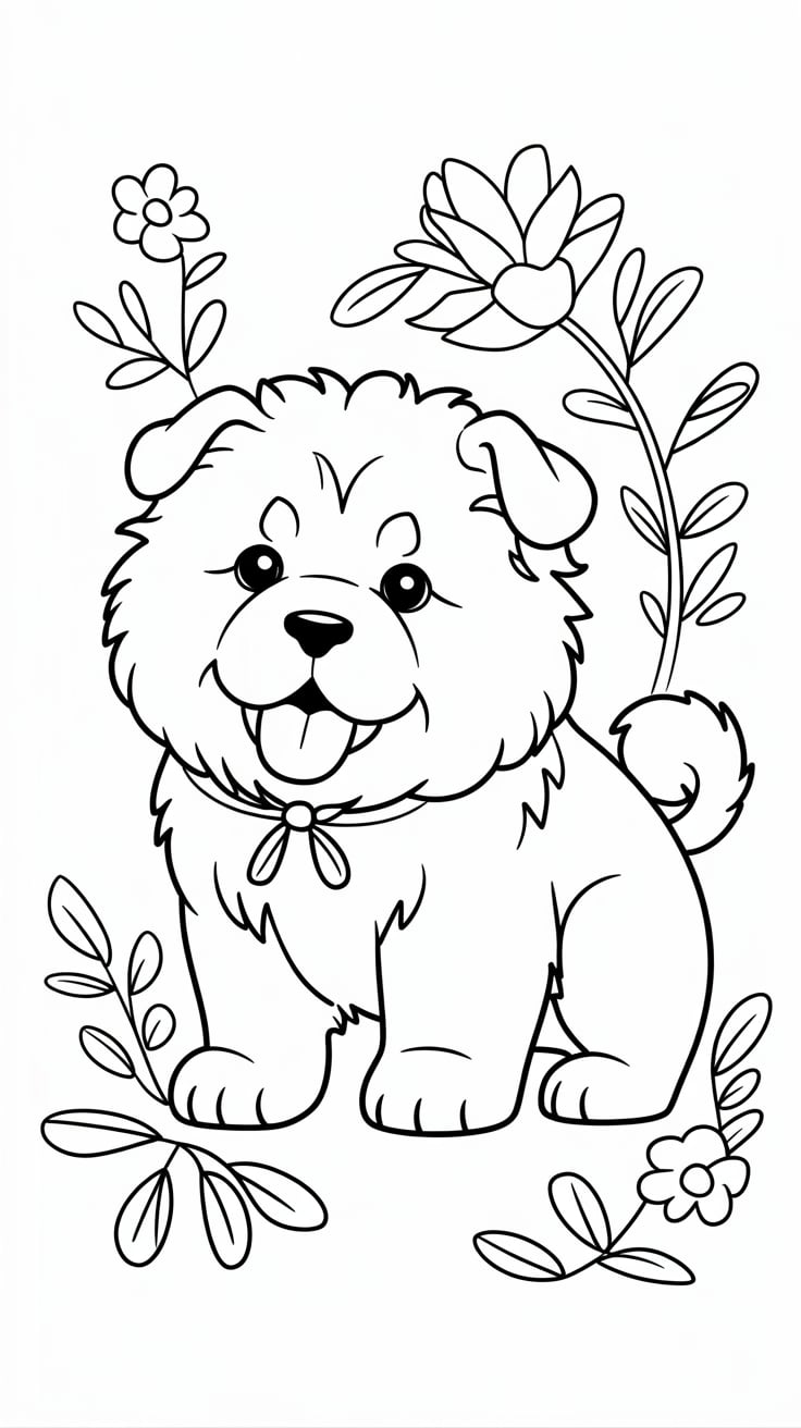 chiot dessin chien kawaii facile