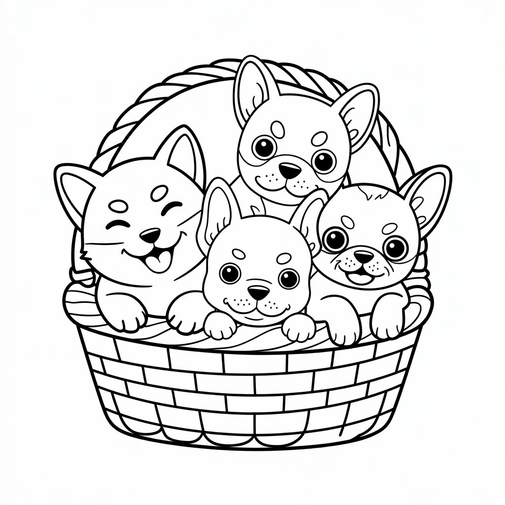 dessin de chiots