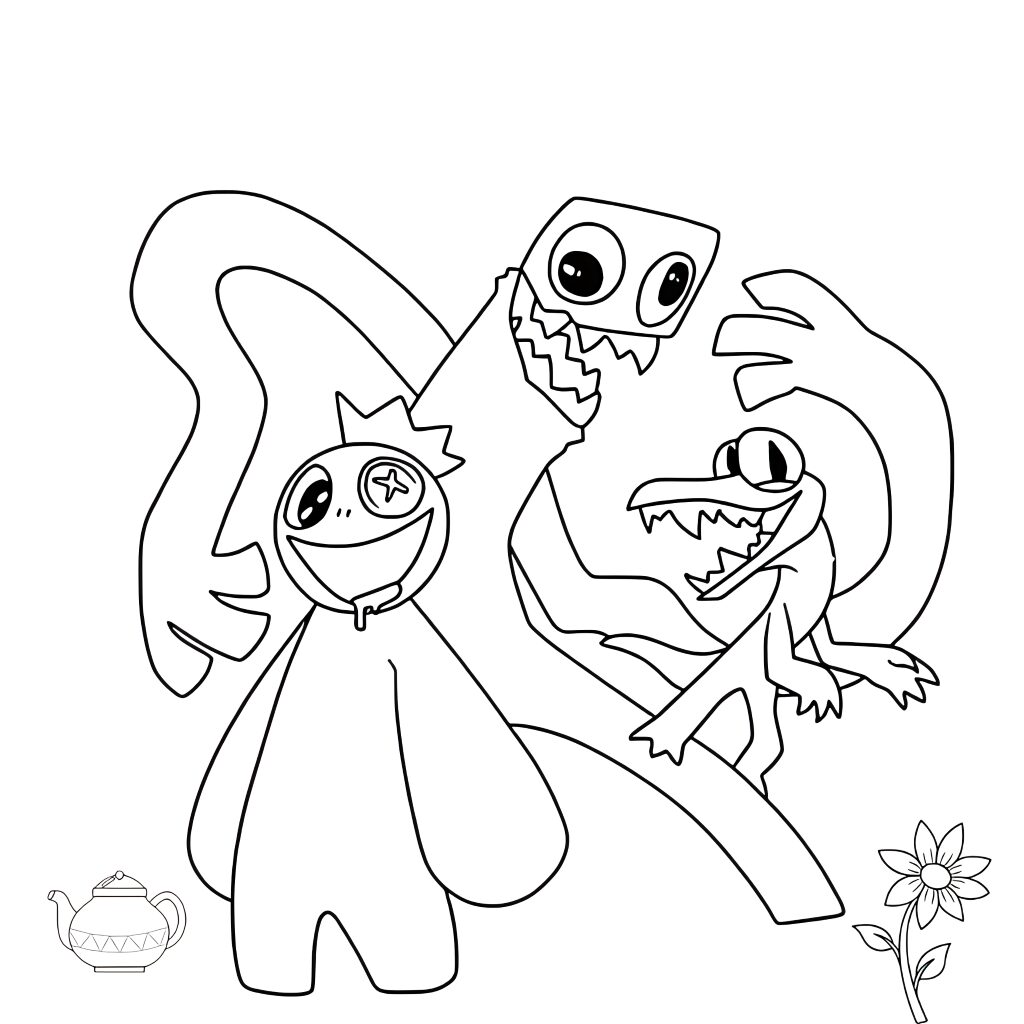 rainbow friends coloriage