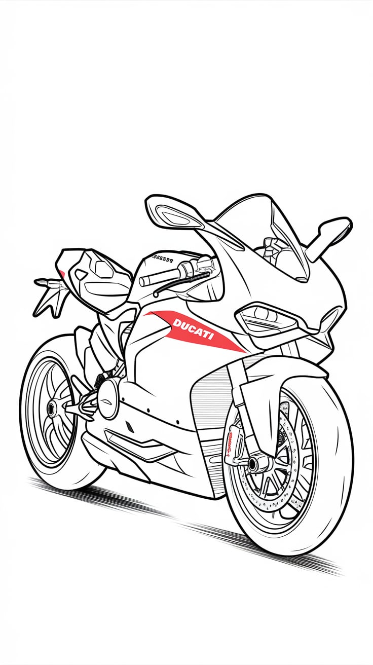 moto de course coloriage