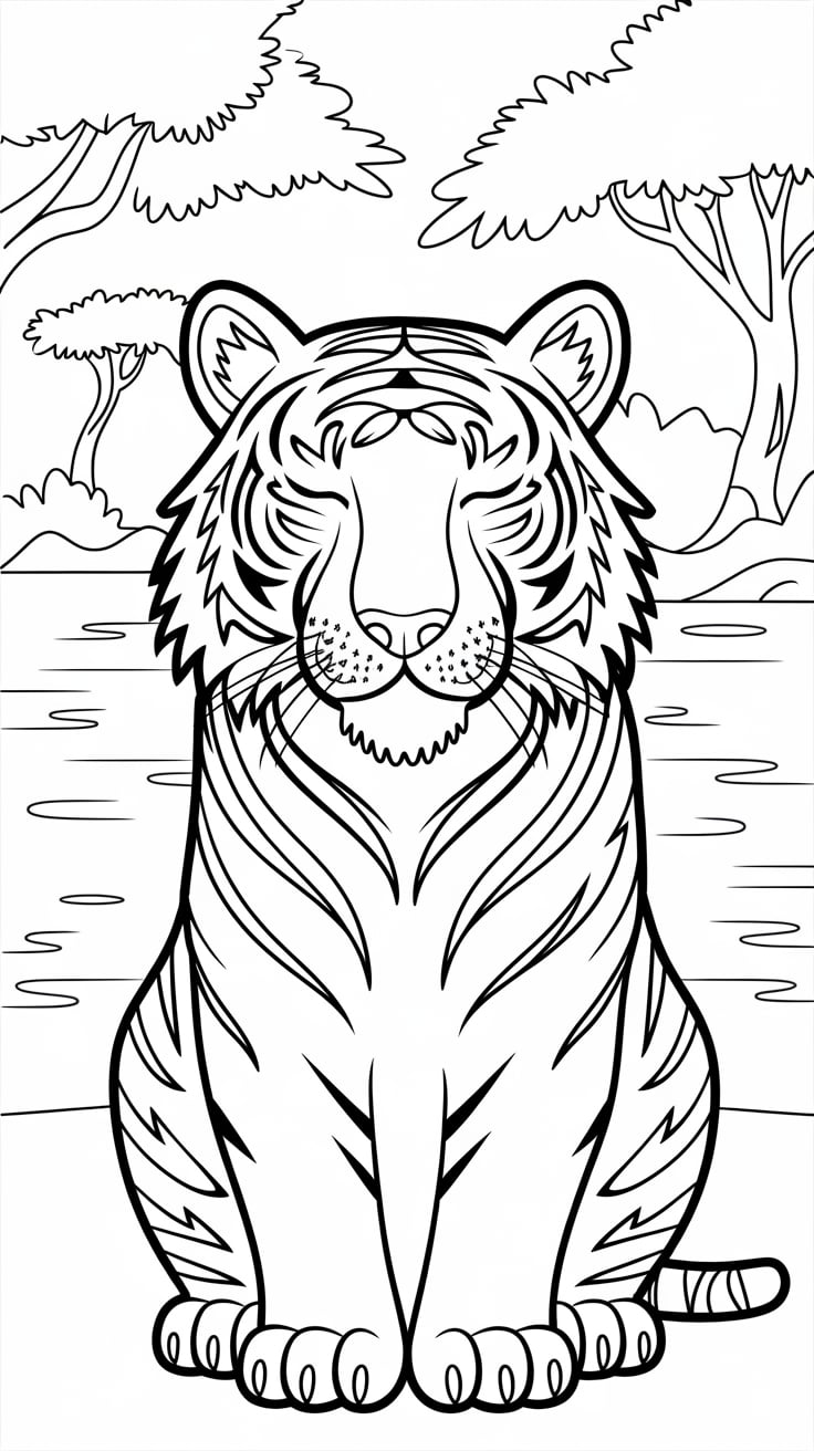 coloriage tigres
