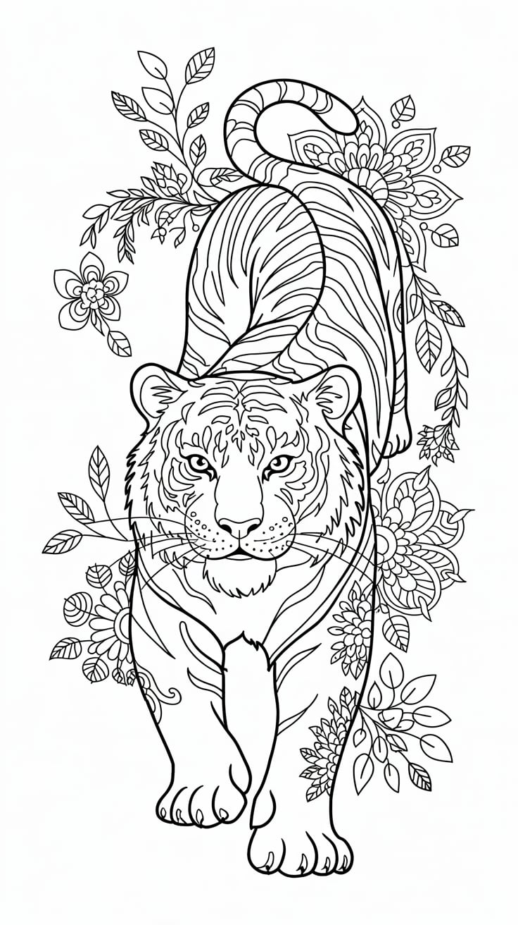 coloriage tigre à imprimer pdf