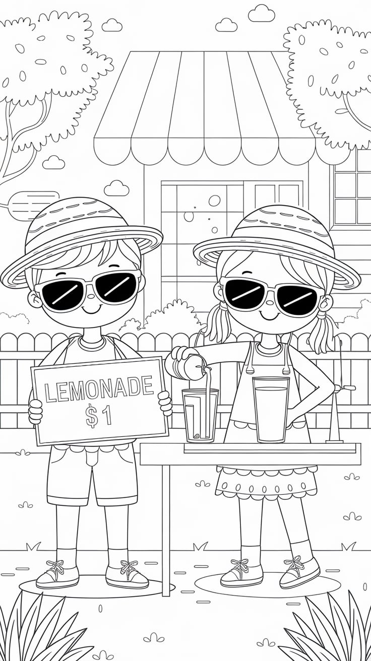 coloriage montagne été