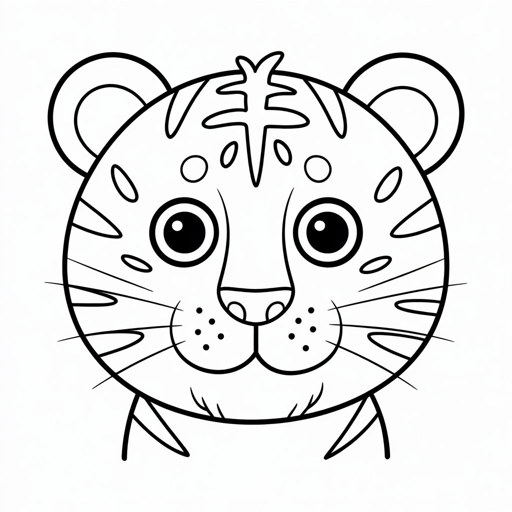 dessin tigre facile