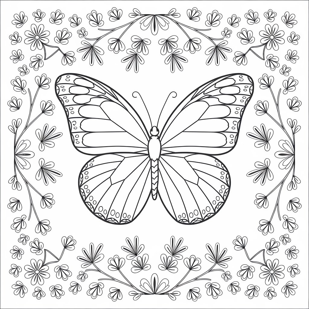 papillon en coloriage