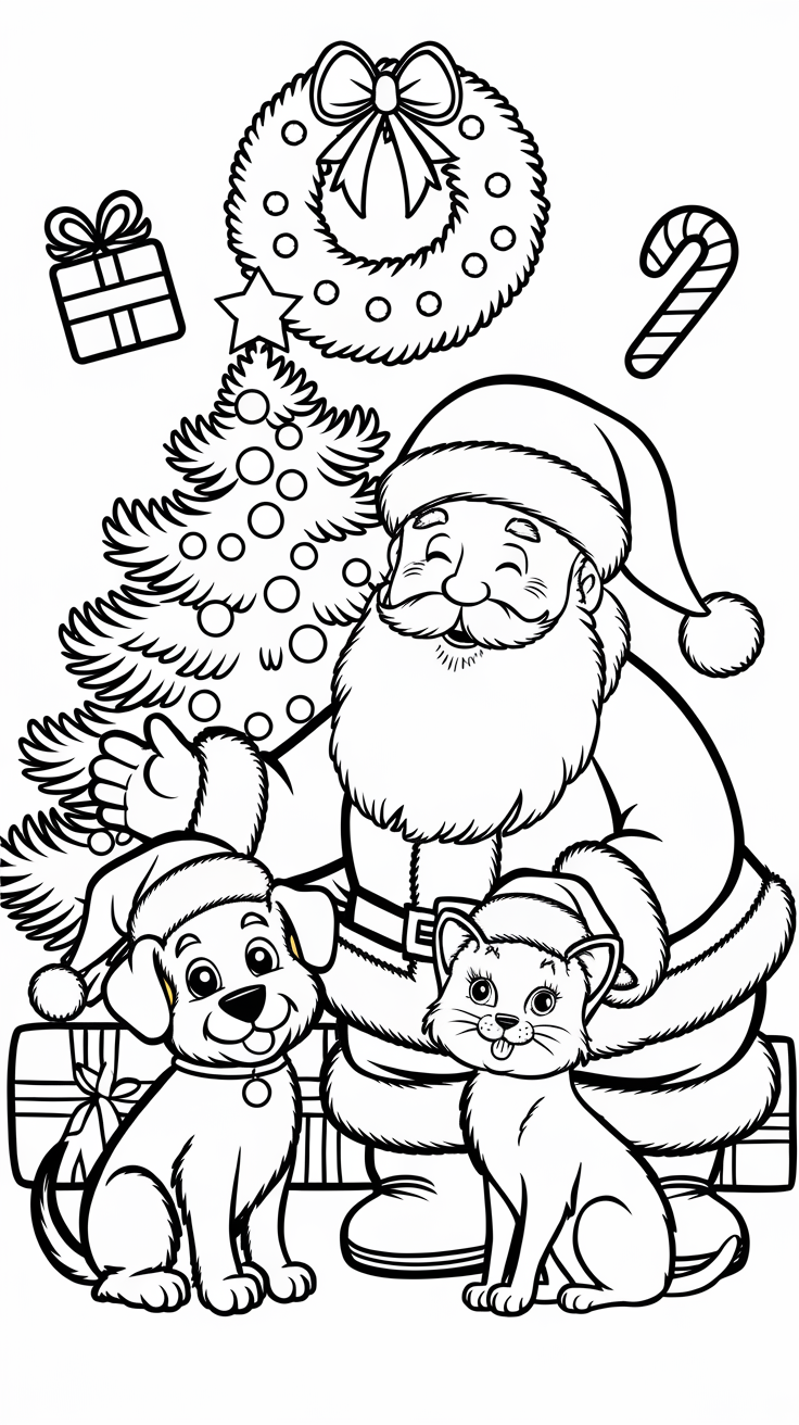 modele coloriage père noël