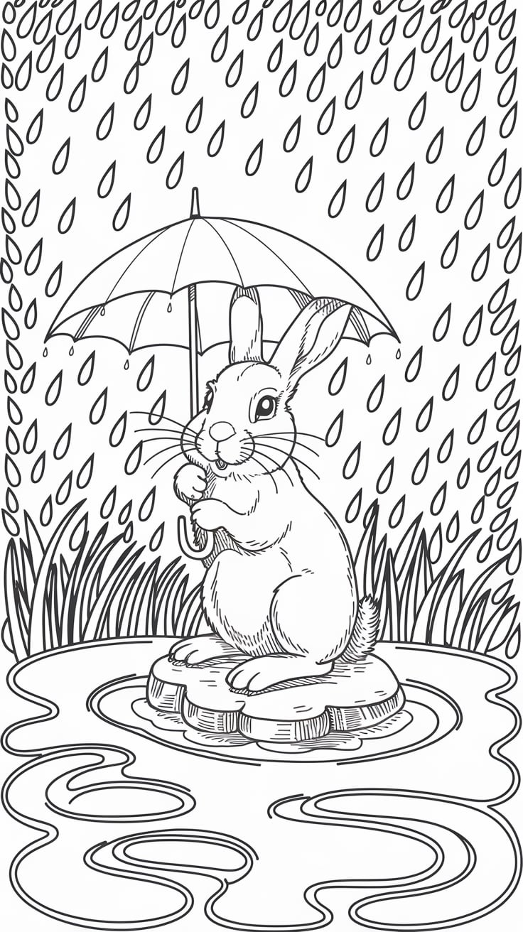 coloriages lapin cretin