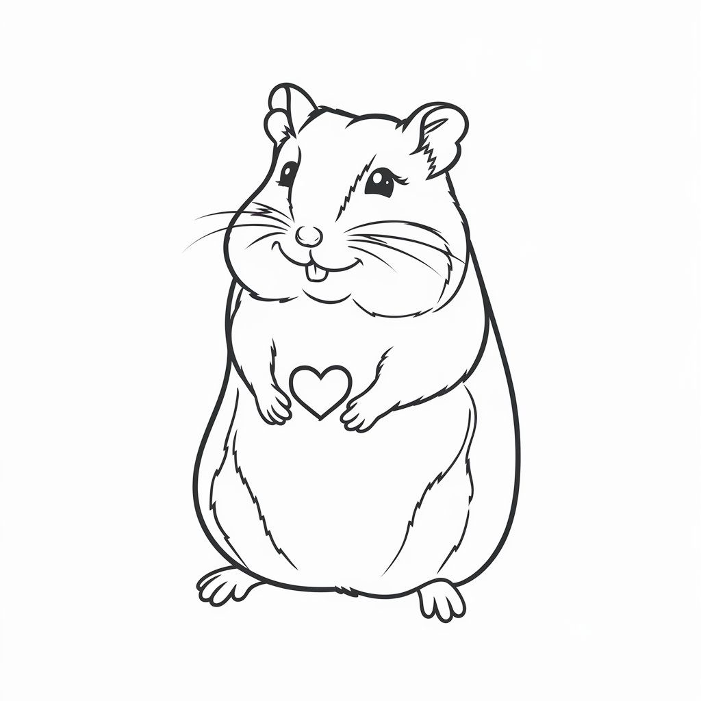 coloriage hamster kawaii