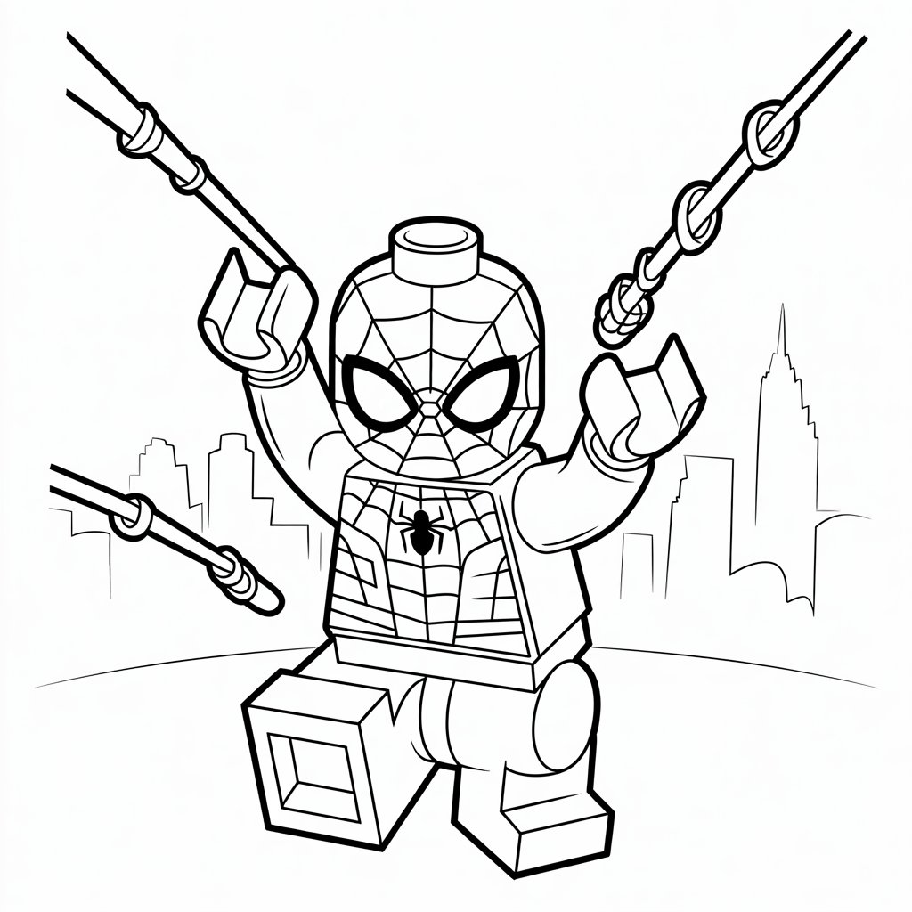 coloriage lego spiderman
