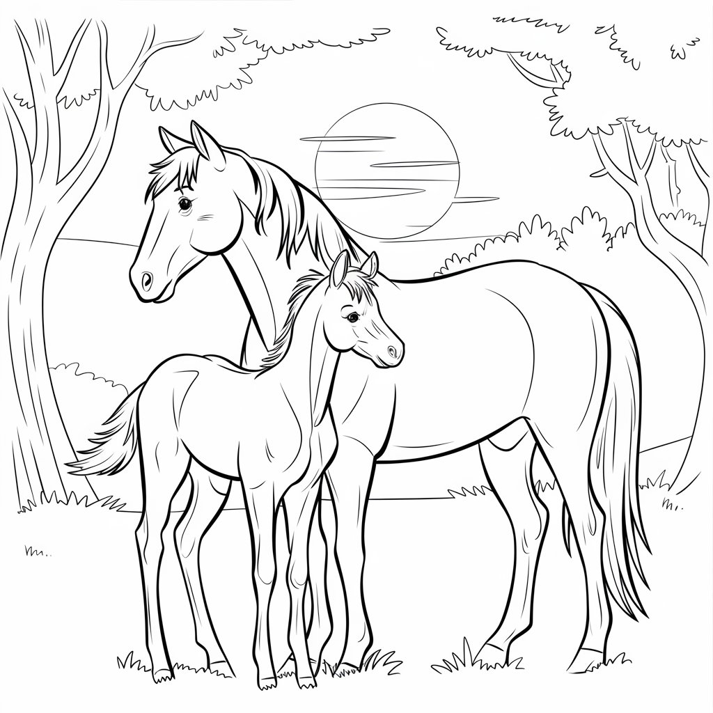 coloriages à imprimer cheval