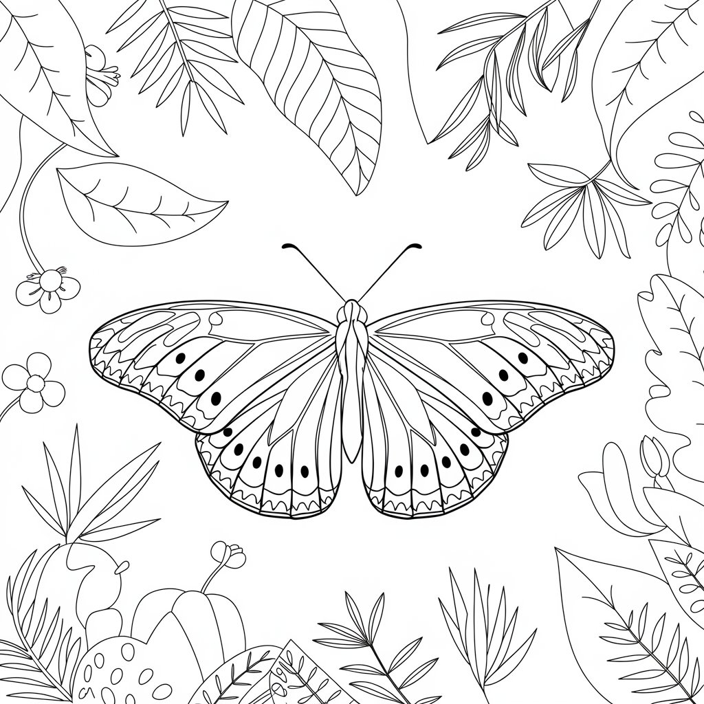 coloriage papillon facile
