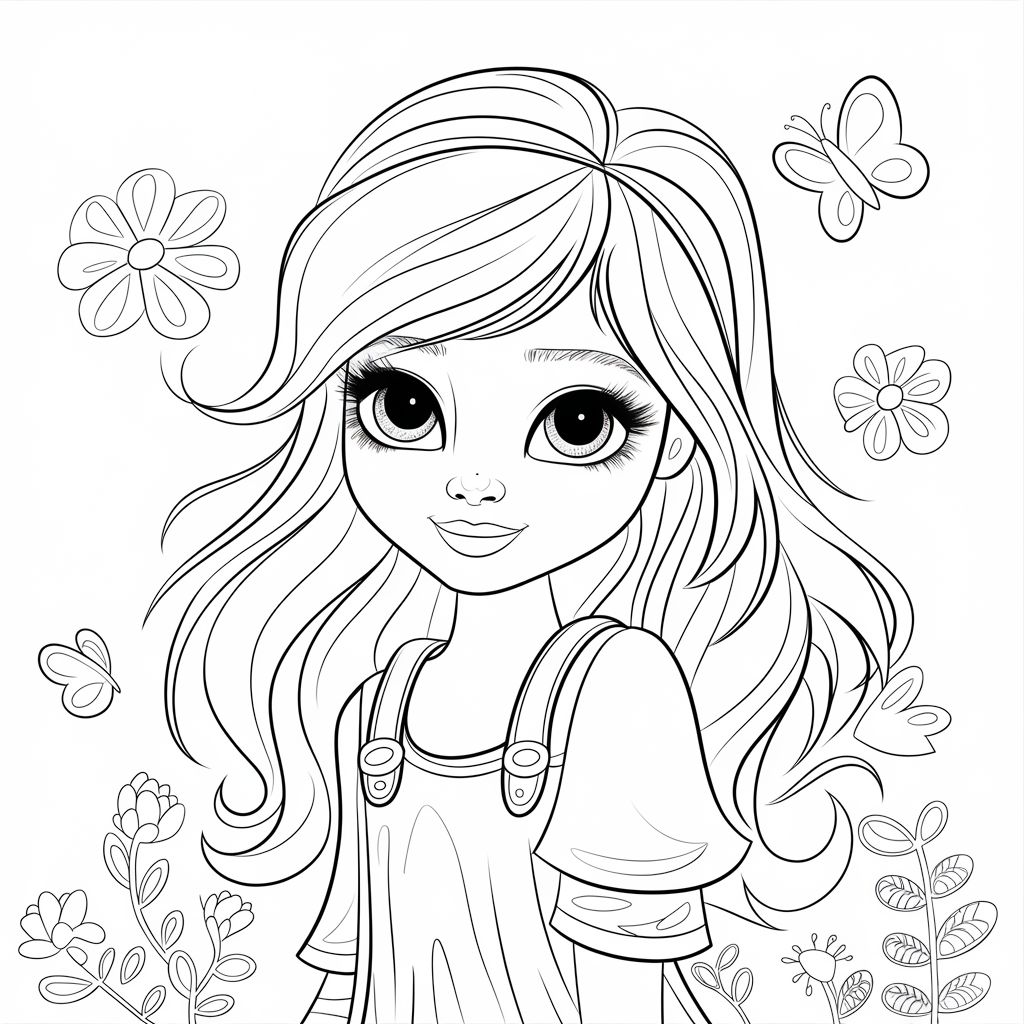 coloriage fille manga