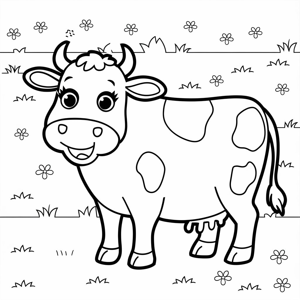 coloriage vache facile