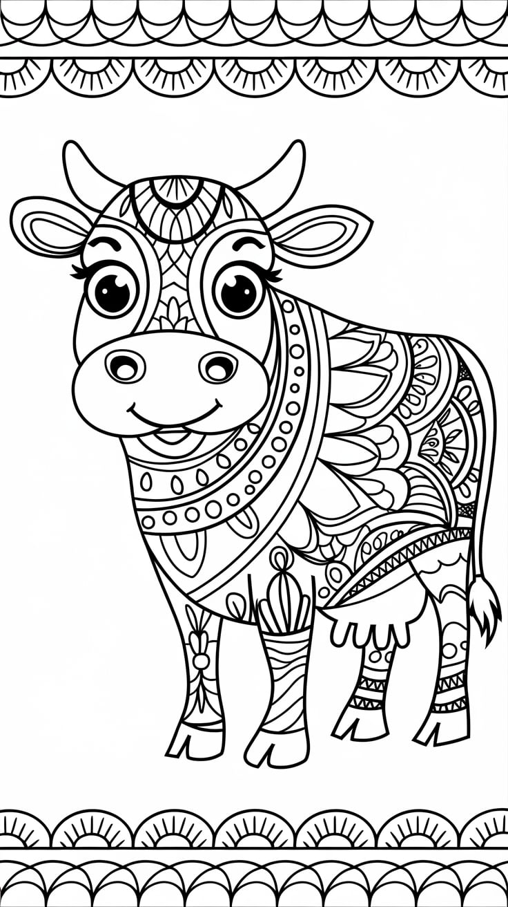 dessin coloriage vache