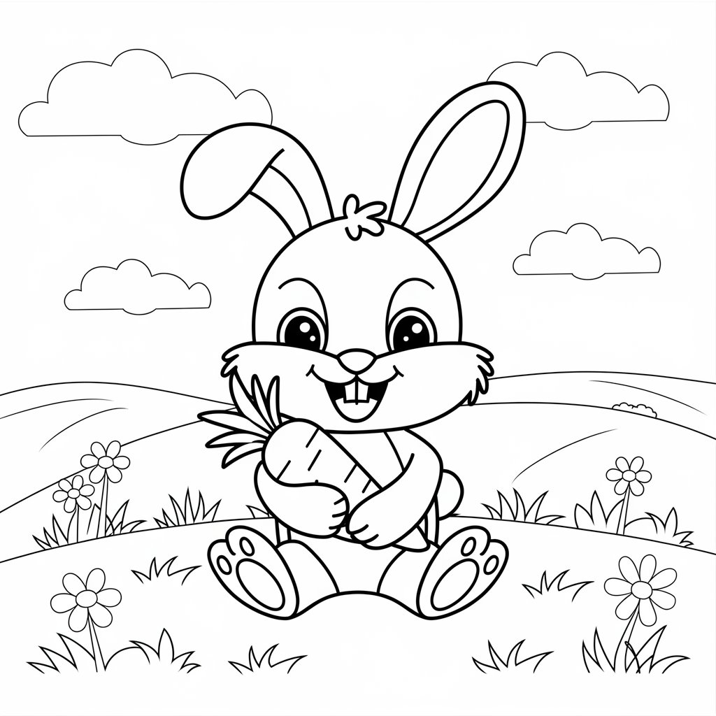 coloriage pâques lapin