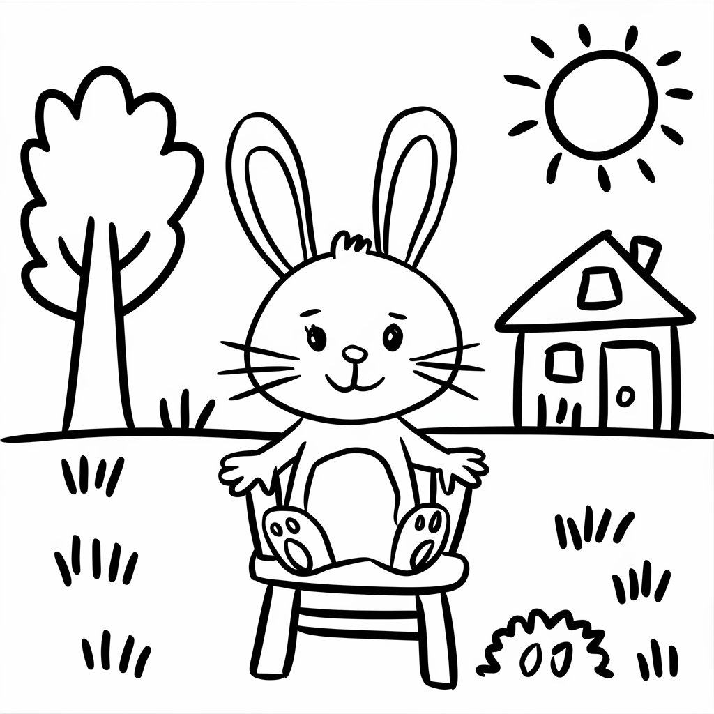 coloriage lapin de paques