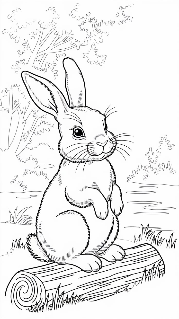 coloriage paques lapin