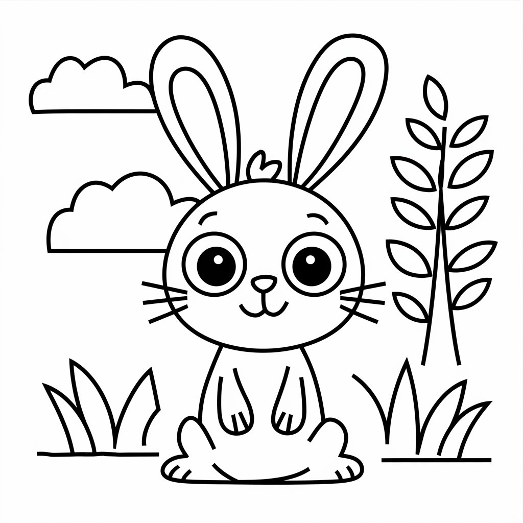 lapin coloriage paques
