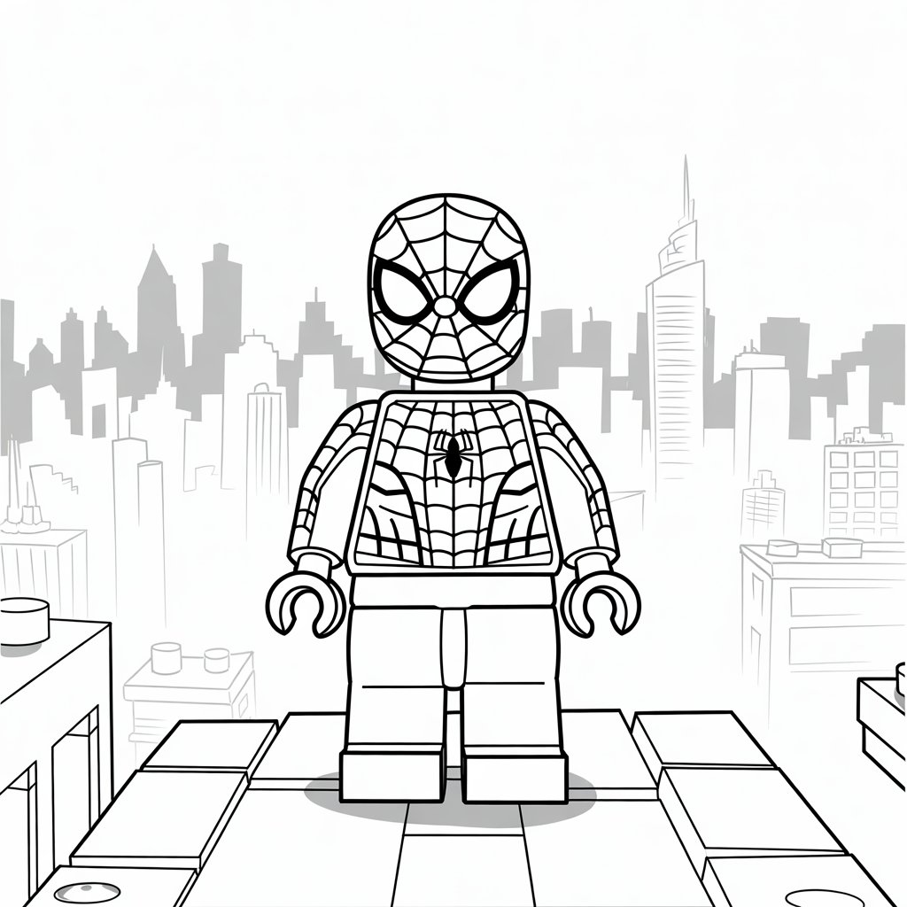 coloriage spiderman lego