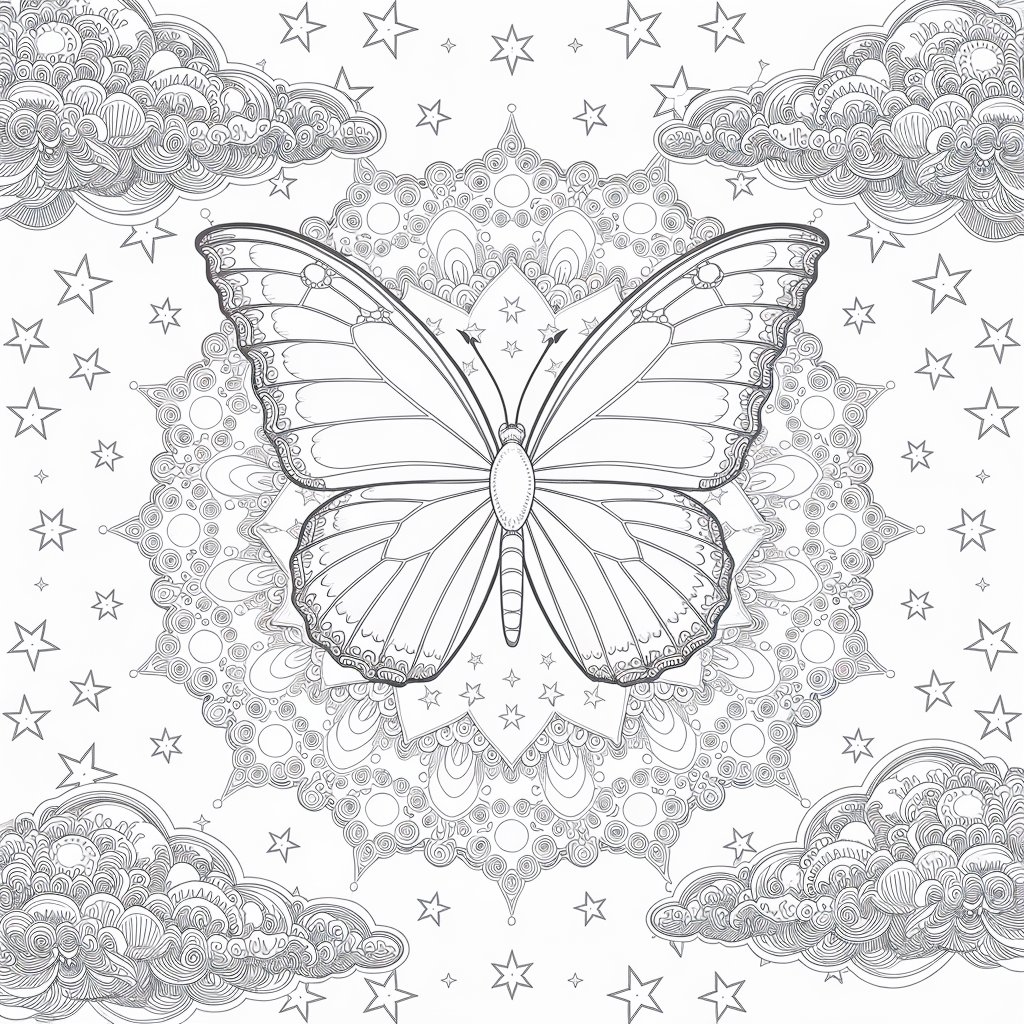 coloriage papillon mandala