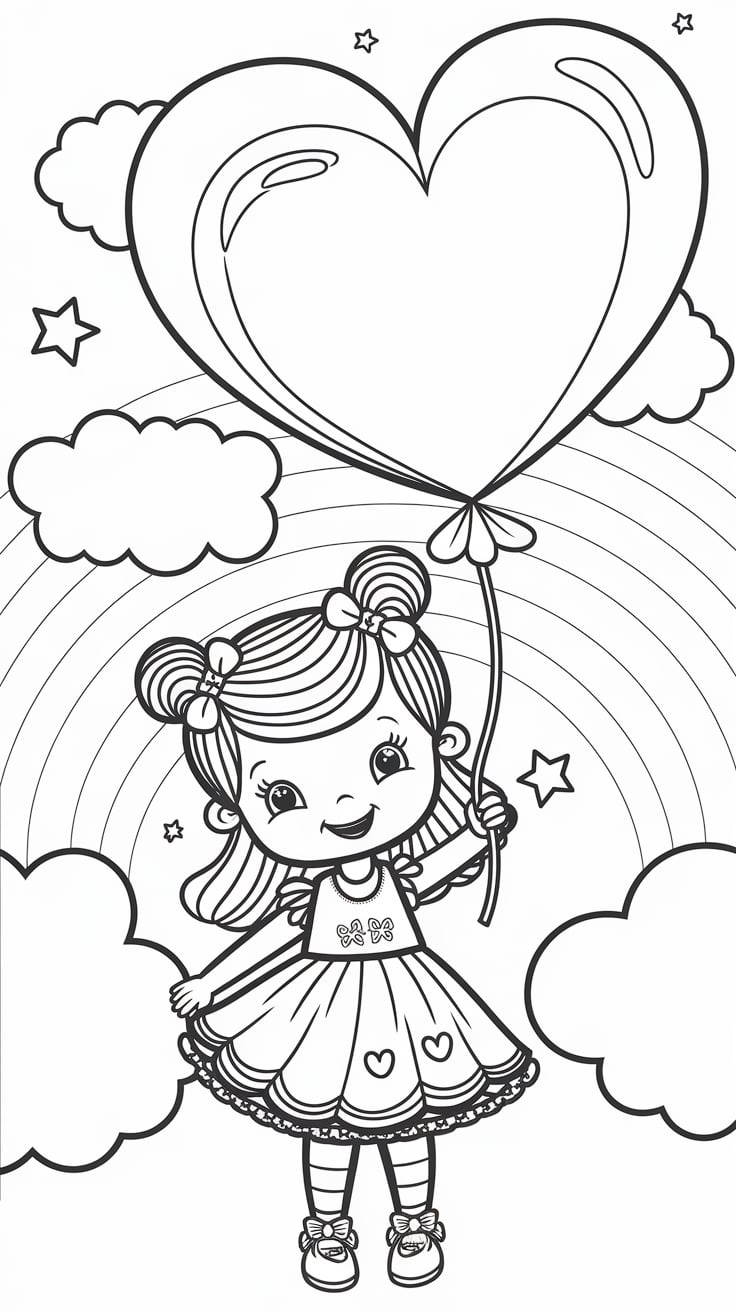 coloriage fille kawaii