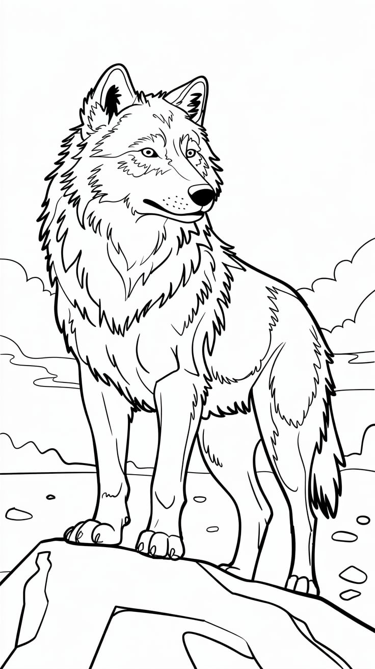 mini loup coloriage