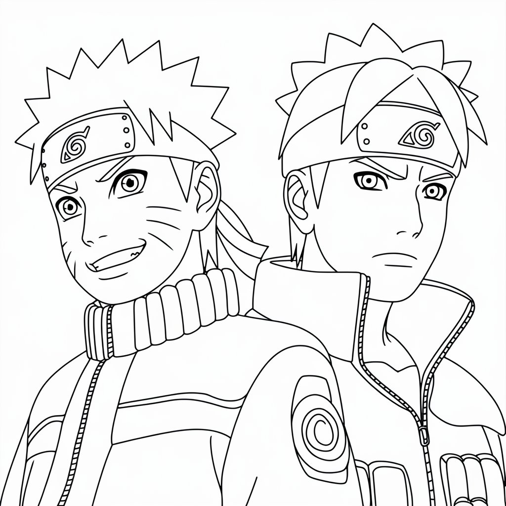 coloriage naruto et sasuke