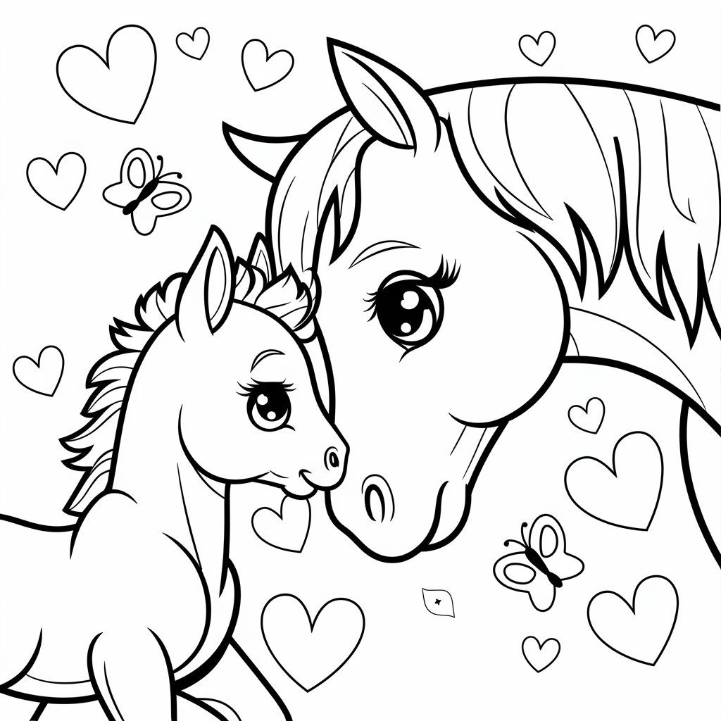 chevaux coloriage