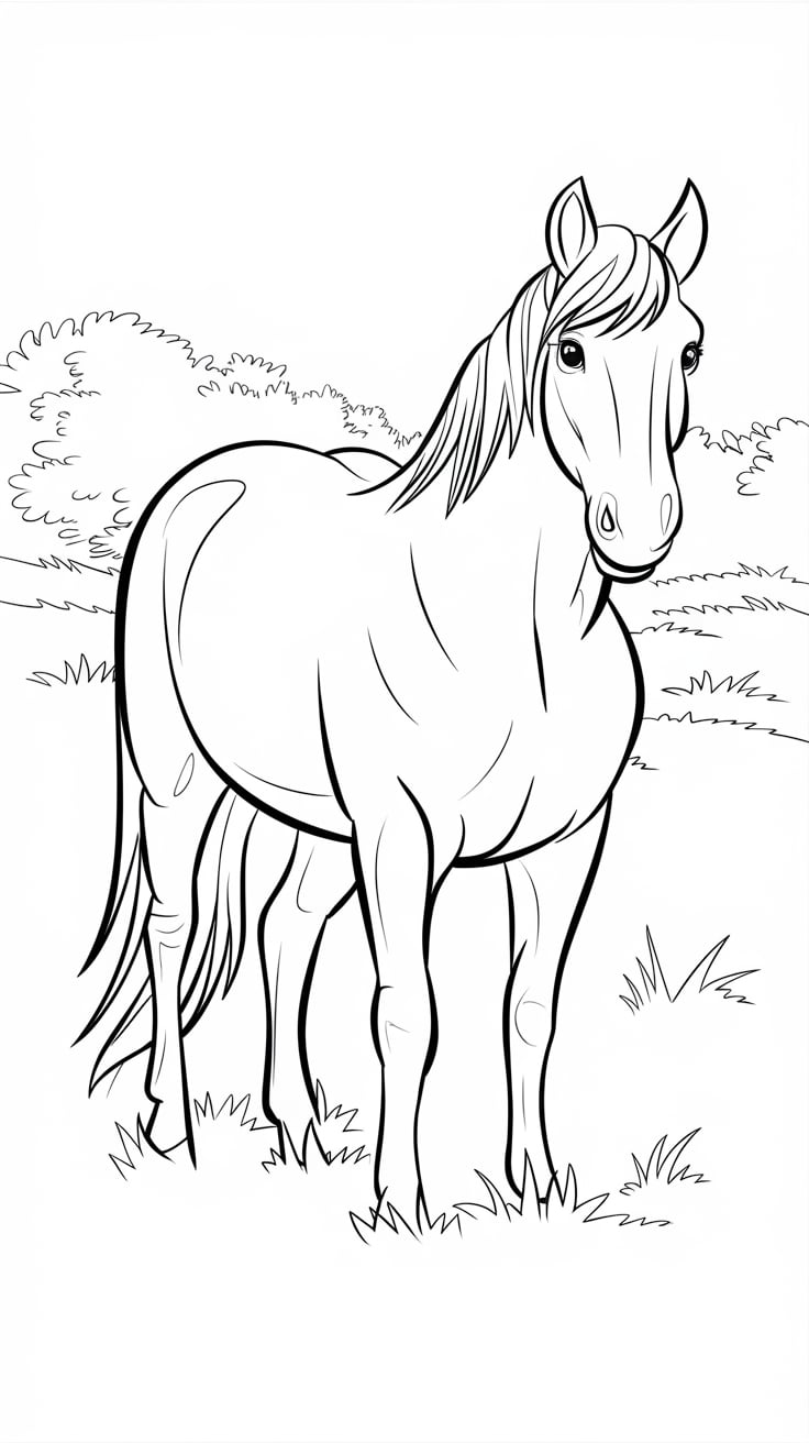 coloriage cheval qui saute