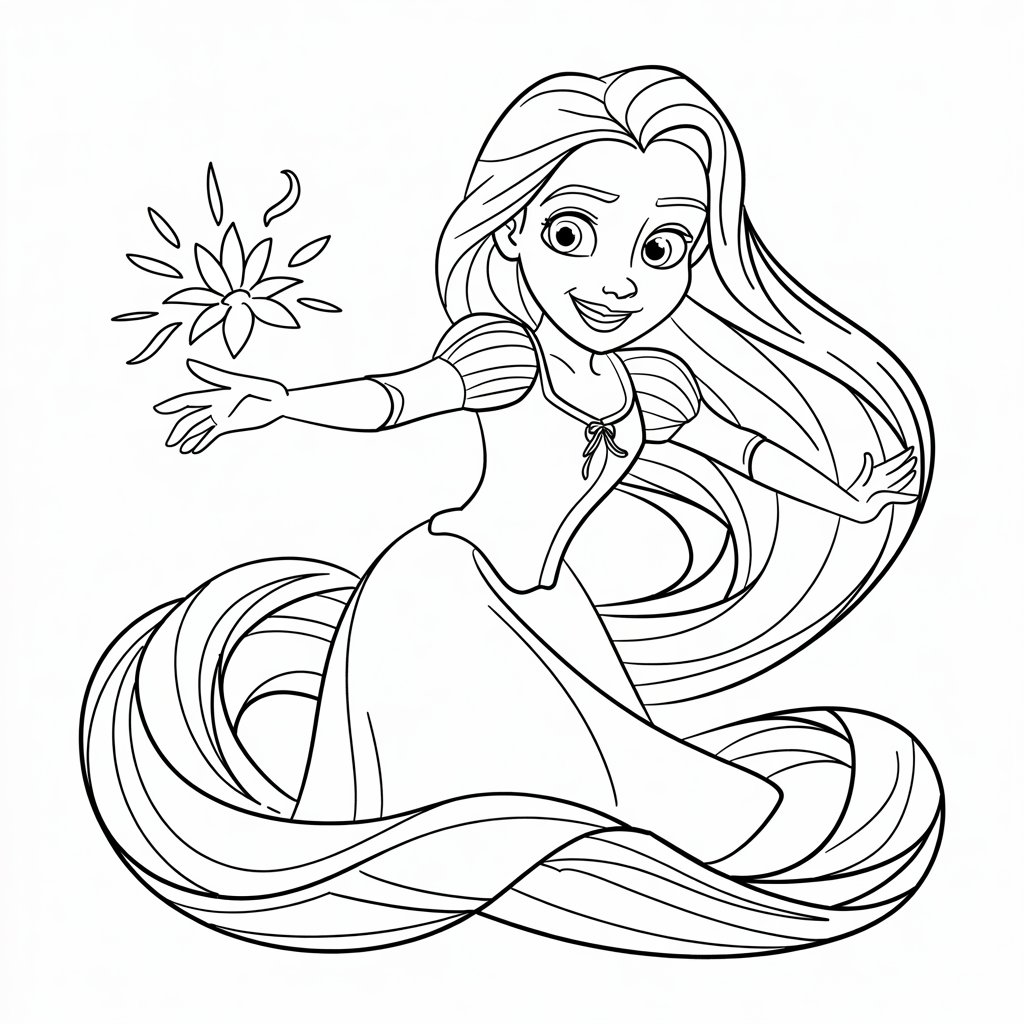 princesse raiponce coloriage