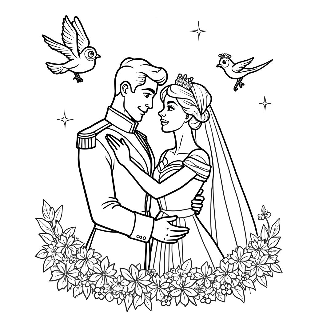 coloriage de prince et princesse