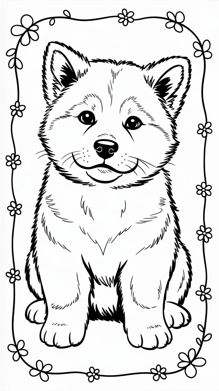 coloriage de chiot