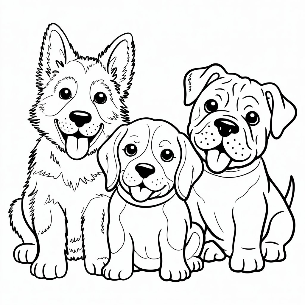 coloriage chiots à imprimer