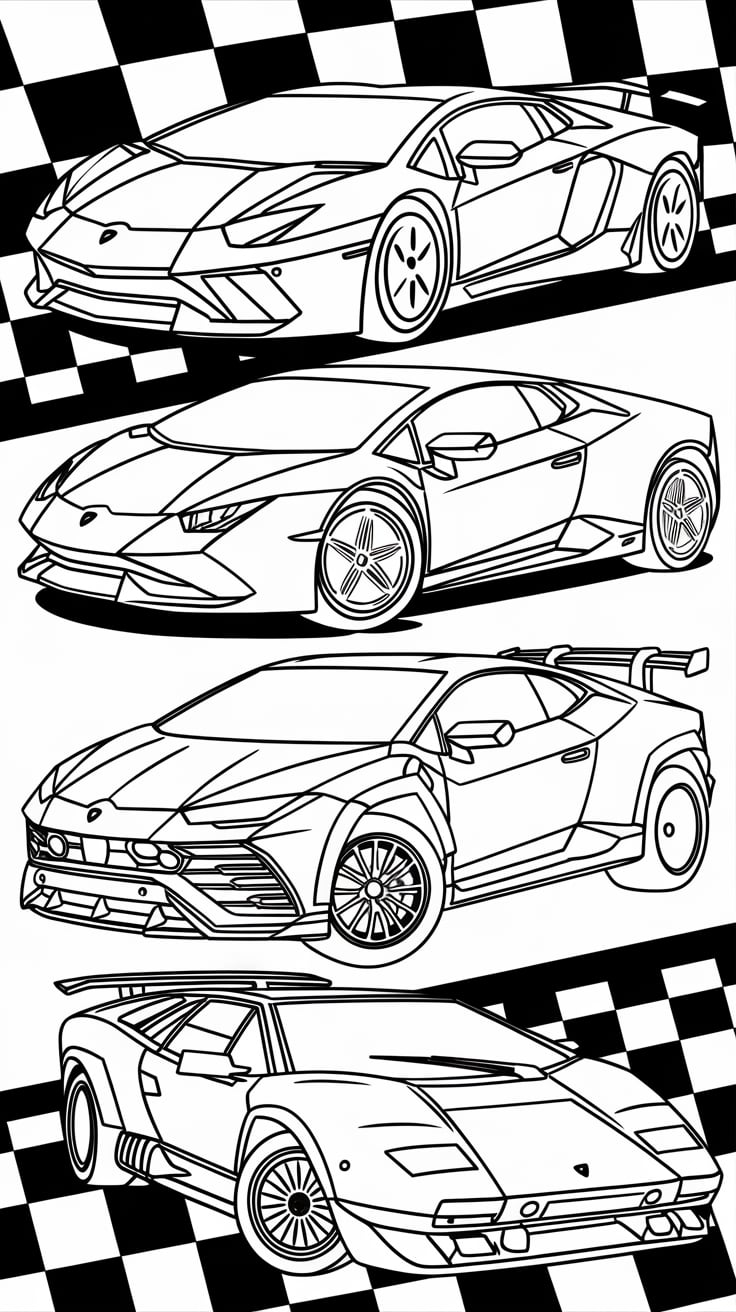 voiture de course coloriage
