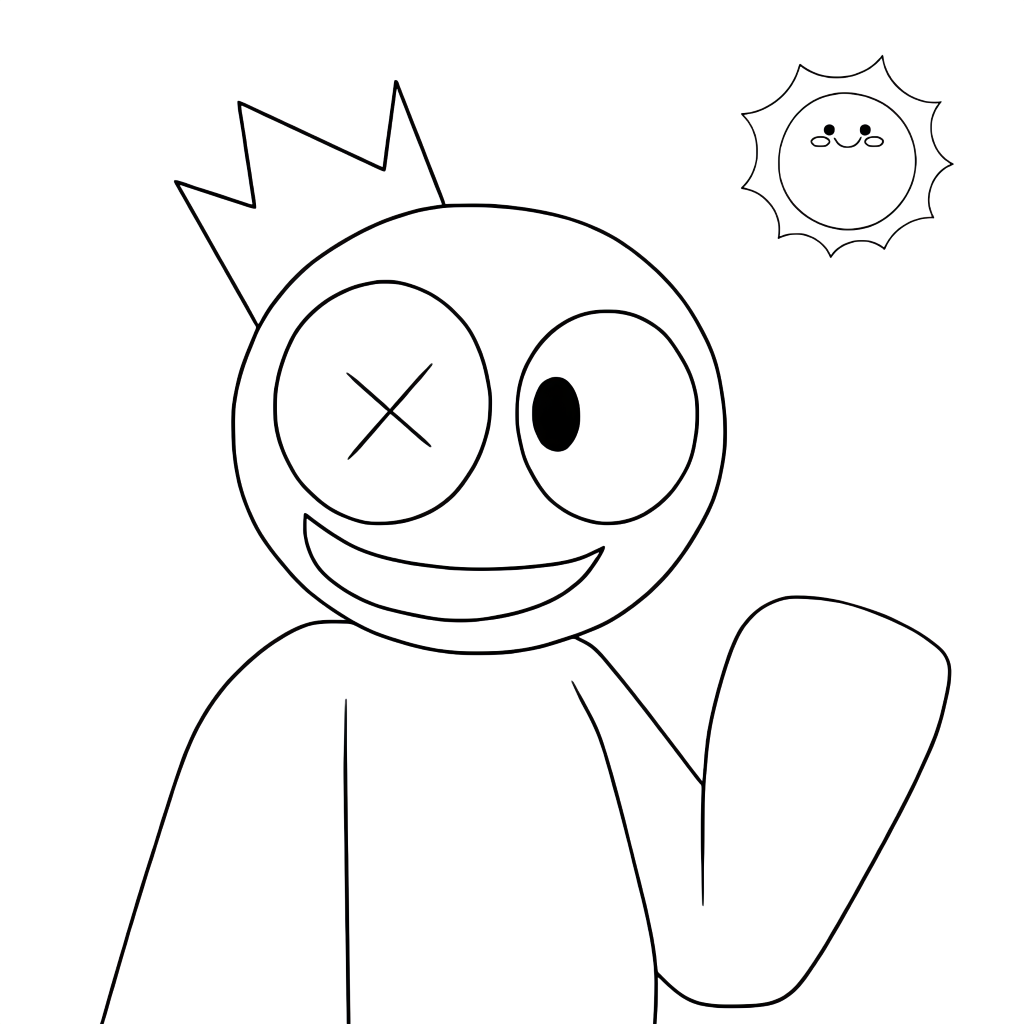 coloriage blue rainbow friends