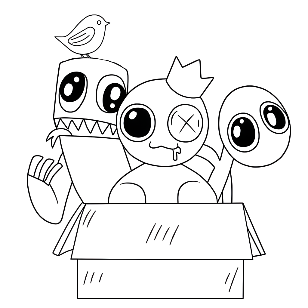 coloriage rainbow friends orange