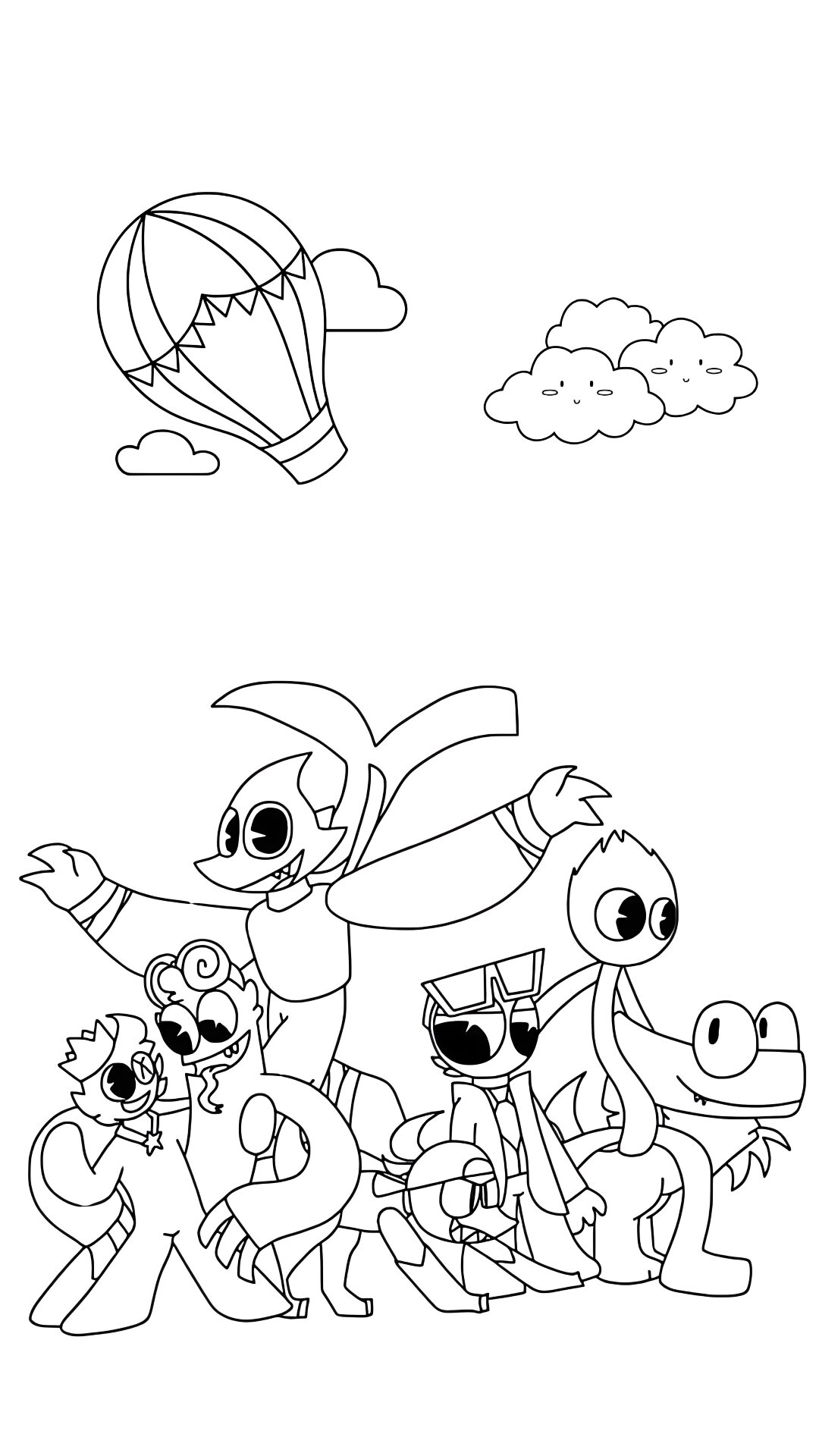 rainbow friends coloriage à imprimer