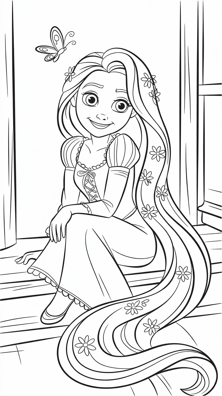 raiponce coloriage couleur