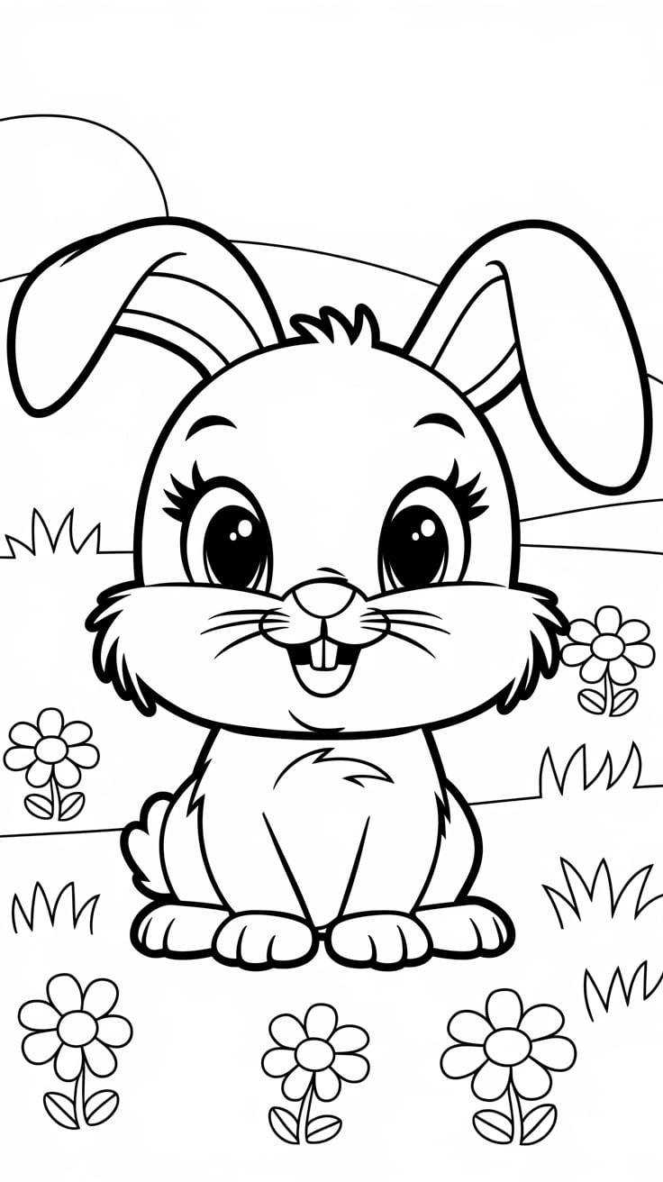 coloriage lapin cretin