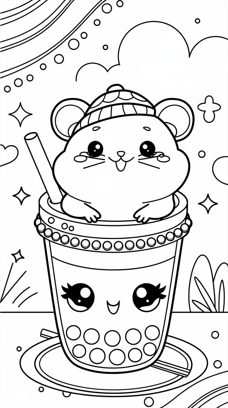 coloriage hamster mignon